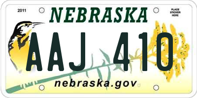 NE license plate AAJ410