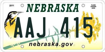 NE license plate AAJ415