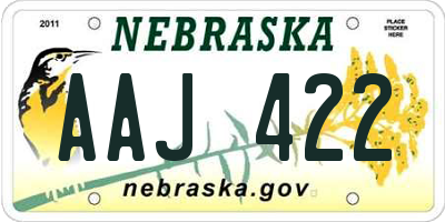 NE license plate AAJ422