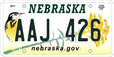 NE license plate AAJ426