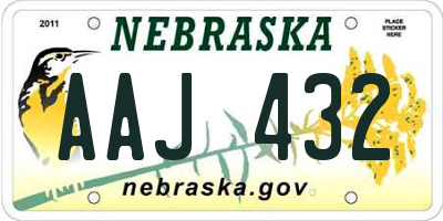 NE license plate AAJ432
