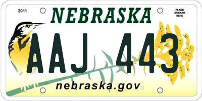 NE license plate AAJ443