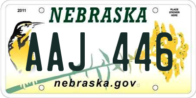 NE license plate AAJ446