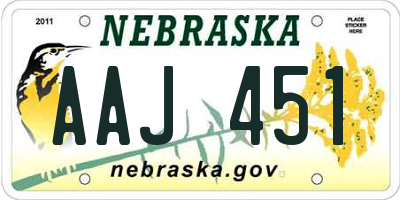 NE license plate AAJ451