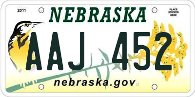 NE license plate AAJ452
