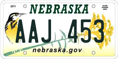 NE license plate AAJ453