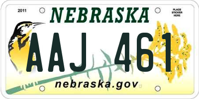 NE license plate AAJ461