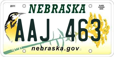 NE license plate AAJ463