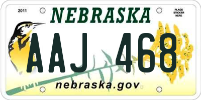 NE license plate AAJ468
