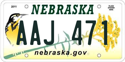 NE license plate AAJ471