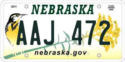 NE license plate AAJ472