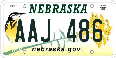 NE license plate AAJ486