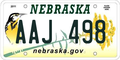 NE license plate AAJ498