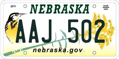 NE license plate AAJ502