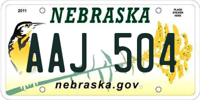 NE license plate AAJ504