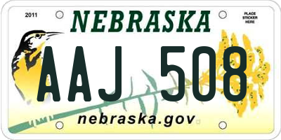 NE license plate AAJ508