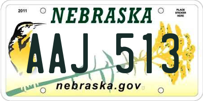 NE license plate AAJ513