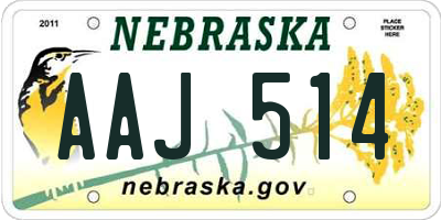 NE license plate AAJ514