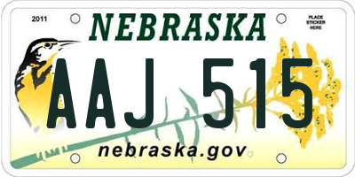 NE license plate AAJ515