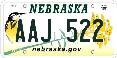 NE license plate AAJ522