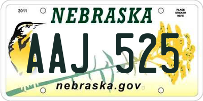 NE license plate AAJ525