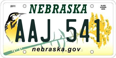 NE license plate AAJ541