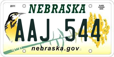 NE license plate AAJ544