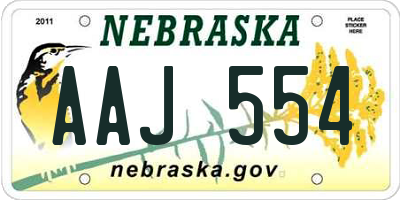 NE license plate AAJ554