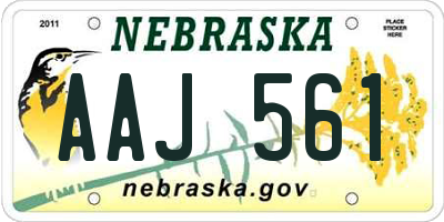 NE license plate AAJ561