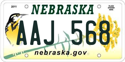 NE license plate AAJ568