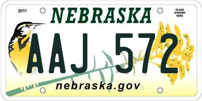 NE license plate AAJ572
