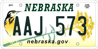 NE license plate AAJ573