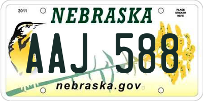 NE license plate AAJ588
