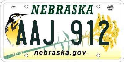NE license plate AAJ912