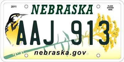 NE license plate AAJ913