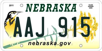 NE license plate AAJ915