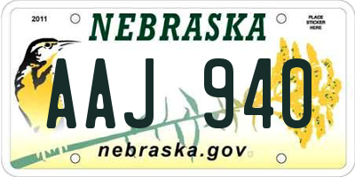 NE license plate AAJ940