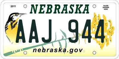 NE license plate AAJ944