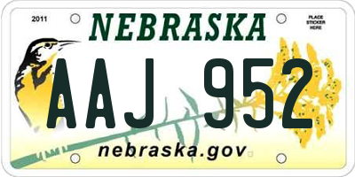 NE license plate AAJ952