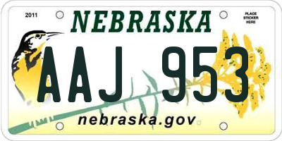 NE license plate AAJ953