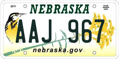 NE license plate AAJ967