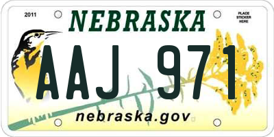 NE license plate AAJ971