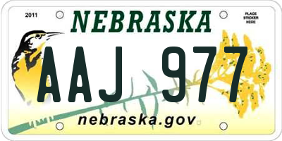 NE license plate AAJ977