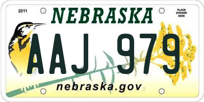 NE license plate AAJ979