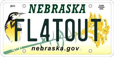 NE license plate FL4TOUT