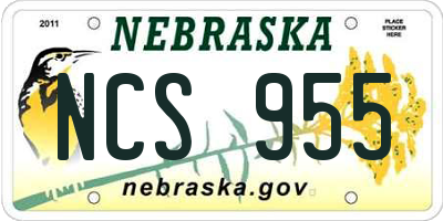 NE license plate NCS955