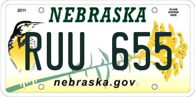 NE license plate RUU655