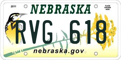 NE license plate RVG618
