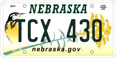 NE license plate TCX430