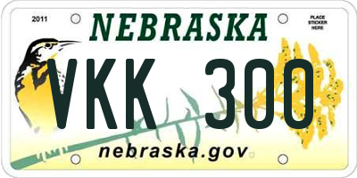 NE license plate VKK300
